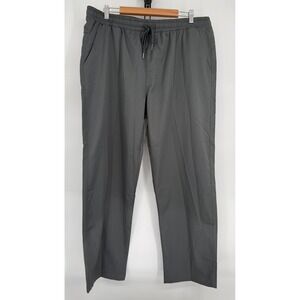 Coofandy Mens Gray Drawstring Waist Straight Leg Polyester Pants Sz 2XL NEW